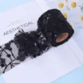 Rouleau de ruban de dentelle noire avec papillons et sequins pour loisirs creatifs mariage. - 6cm*10 Yards / Noir