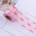 Rainbow sequin mesh ribbon roll detail shot, perfect for DIY crafts, wedding decor and party sewing. - WSP-4 * 38mm*5 Meters