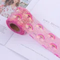 Rainbow sequin mesh ribbon roll for DIY crafts, wedding decoration, and festive handmade accessories. - WSP-6 * 38mm*5 Meters