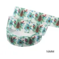 Christmas ribbon with pine cones and berries 16mm satin ribbon for gift wrapping party decor - Pinecone Berry Print Style / 16mm Width - 5 Yards/Roll