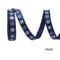 Blue Christmas ribbon with snowflake pattern, 10mm width for gift wrapping and party decoration - Dark Blue White Light Blue Snowflake Style / Width 1cm x Length 4.5m