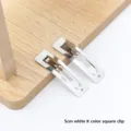 Variante de pince a cheveux carree en metal couleur K blanc 5cm pour accessoires DIY - Pince carrée / 5cm / Or blanc