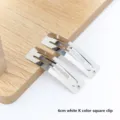Pince à cheveux carrée argentée, variante clip BB en métal 6cm, accessoire coiffure quotidien. - Pince carrée / 6cm / Or blanc