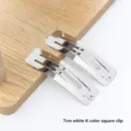 7cm pinces à cheveux carrées en métal argenté barrettes accessoire coiffure diy - Pince carrée / 7cm / Or blanc