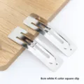 8cm pince à cheveux en métal couleur K blanche accessoires DIY pour nœuds et bijoux faits - Pince carrée / 8cm / Or blanc