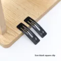 5cm pince a cheveux carree noire metal barrette epingle accessoire cheveux pour femme - Pince carrée / 5cm / Noir