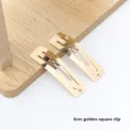 Pince a Cheveux Carre Doree en Metal de 6cm Accessoire de Coiffure pour Fille et Femme - Pince carrée / 6cm / Or