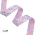 Double-sided thickened 38mm ribbon with watercolor floral pattern for DIY crafts and hair accessories. - Style A3 * 100 Yards