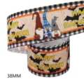 Halloween 38mm grosgrain ribbon with cute gnomes and bats for autumn holiday party decoration - Style M-21610-810 / 10 Yards Pack