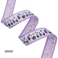 Purple Alice style pattern ribbon 38mm wide, double-sided thickened DIY hair accessory craft. - Style A5 * 100 Yards