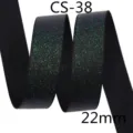 Schwarzes Glitzer Ripsband 22mm Breite CS38 für DIY Haarschleifen und Geschenkverpackung. - 22mm Breite x 10 Yards/Rolle / Schwarz (4#)