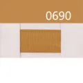 Solid color grosgrain ribbon sample card in golden yellow, perfect for gift wrapping and bow crafts. - Size 10 / Brown (0690)