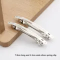 Barrette à ressort argentée de 7,8 cm de long et 1,3 cm de large, idéale pour accessoires. - Pinces à ressort / 7.8 cm / Argent