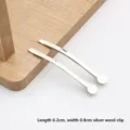 Variante de pince à cheveux argentée, longueur 6,2 cm, accessoire métallique pour DIY. - Épingle à cheveux / 6.2cm / Argent