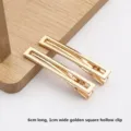 Pince a cheveux carree creuse doree 6cm de longueur 1cm de largeur accessoire - Barrette Carrée Ajourée / 6cm / Or