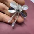 DIY χειροποίητο αξεσουάρ λουλουδιών με πούλιες χάντρες λιβέλλα για παπούτσια καπέλα - Ασημί