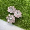 Rosa Kristall Blume Perlen Knöpfe DIY Zubehör für Schuhe Hüte Kleidung Kunst Handwerk - Quadratische Zuckerblume / 1 Stück / Rosa