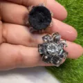 Handgemachte quadratische Kristall Strass Blumen Perle DIY Zubehör für Kleidung Schuhe. - Quadratische Zuckerblume / 1 Stück / Grau