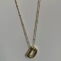 Gouden letter D hanger ketting, massieve chunky initiaal ketting voor dames sieraden. - Goud D