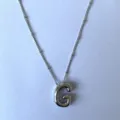 Zilveren letter G hanger ketting met delicate kraaltjes ketting minimalistische sieraden - Zilver G