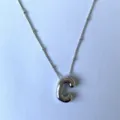Zilveren Ballon Letter C Hanger Ketting, Trendy Metalen Initialen Ketting Sieraden - Zilver C