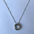 Zilveren letter O hanger ketting met delicate kralenketting voor dagelijkse stijlvolle look. - Zilver O