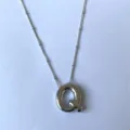 Zilveren ballon letter Q hanger ketting kralenketting stijlvolle sieraden variant - Zilver Q