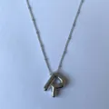 Zilveren ballon letter P hanger halsketting met fijne schakelketting mooie sieraden - Zilver R