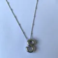 Zilveren ballon letter S hanger ketting met delicate kralenketting voor dames stijl SKU - Zilveren S-Vorm