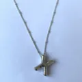 Zilveren Ballon Letter X Hanger Halsketting Delicaat Kraal Ketting Minimale Sieraden - Zilver X