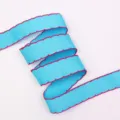 Blaues Ripsband mit rotem Bogenrand, ideal für DIY Schleifen und kreative Handarbeiten Basteln. - Größe 1 / CP1 (Blau Mit Rot Kante)