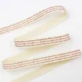 Cotton linen ribbon beige french print DIY hair bow craft trimming sewing material - CP2-Vintage French Red Print (20210728-01) / 1 Yard/Pack