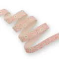 Pink floral cotton linen ribbon for DIY crafts, hair bows, and gift wrapping decoration - 1 Yard 16mm / Pink Orange Floral (CP4)