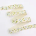 Ruban coton lin fleurs bleues accessoires cheveux DIY nœud papillon matériel - 1 Yard 16mm / Fleur Bleue Feuille Verte (CP3)