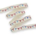 Cotton linen ribbon trim DIY handmade bow hair accessories decorative printed fabric strip - CP4