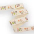 Cotton linen DIY ribbon handmade hair accessory material cute children school print webbing - CP5