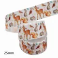 25mm forest animals print grosgrain ribbon for DIY crafts and gift wrapping packaging - M-21329-306*10 code
