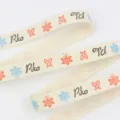 Cotton linen ribbon DIY hair bow material with floral butterfly print and Pko text pattern. - CP5-Snowflake Butterfly Print (20210728-01) / 1 Yard/Pack