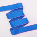 Blue grosgrain ribbon with pink scalloped edge DIY handmade bow craft accessory 1 yard - Size 1 / CP5 (Blue With Pink Edge)