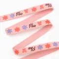 Pink DIY fabric ribbon linen material with printed letters and cute butterfly patterns for crafts. - CP6-Pink Butterfly Print (20210728-01) / 1 Yard/Pack
