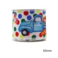 Drahtband Schleifenband blauer LKW Kürbis Herbst Deko Geschenkband Bastelband 63mm breit - 5 Stück/Packung (63mm) / Blauer LKW-Stil (M-21719-1127)