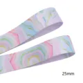Nastro stampato in marmo bifacciale da 25mm, dettaglio nastro gros-grain fantasia astratta. - Marmo Colorato (M-21403-377) / 10 Iarde