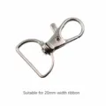 Silver metal swivel lobster clasp with D-ring for 20mm ribbon lanyard strap DIY accessories. - 20mm Width Style (A-21423-778) / 1 Piece