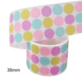 38mm colorful polka dot grosgrain ribbon for DIY crafts gift wrapping sewing handmade decor - White Colorful Polka Dot Style (M-21723-1151) / 10 Yards