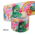 38mm cartoon dinosaur grosgrain ribbon for DIY craft projects and hair bow accessories. - Dinosaur Print (M-21723-1174) / 50 Yards/Pack