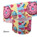 38mm Cute Cartoon Donut And Ice Cream Printed Grosgrain Ribbon Variant For DIY Crafting - Dessert Cone (M-21723-1168) / 10 Yards