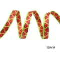 10mm Wassermelone bedruckt Band farbige DIY Haarschmuck handgemachte Schleife Material - Grüner Hintergrund Rotes Fruchtfleisch Wassermelone Stil (M-21603-760)