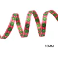 10mm Wassermelone bedrucktes Band DIY handgemachte Haarschleife Material bunt gestreifter Stoff - Wassermelonenrot Rosa Gestreifter Stil (M-21603-761) / Größe 10