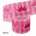 Nastro gros grain rosa principessa cartone animato 38mm nastro in tessuto fai da te cucito. - Stile 5 (M-21329-296)