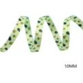 Grünes Avocado-Druck Stoffband, 10 mm breites DIY-Deko-Band für Handarbeiten und Haarschmuck - Grüner Hintergrund Avocado Stil (M-21603-762) / Größe 10